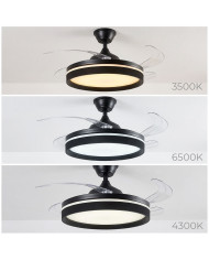 Ceiling Fan with LED Light, 4 Retractable Blades and Remote Control InnovaGoods