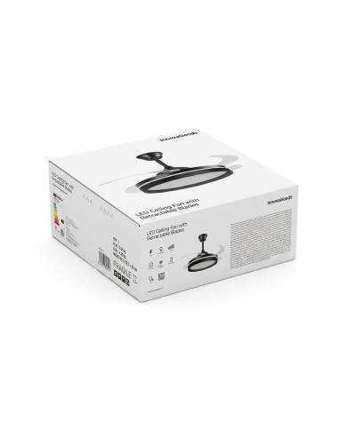 Ceiling Fan with LED Light, 4 Retractable Blades and Remote Control InnovaGoods
