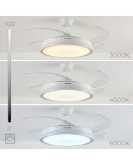 Ceiling Fan with RGB LED Light, 4 Retractable Blades and Remote Control InnovaGoods