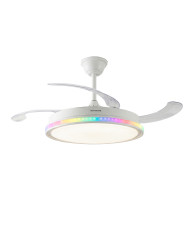 Ceiling Fan with RGB LED Light, 4 Retractable Blades and Remote Control InnovaGoods