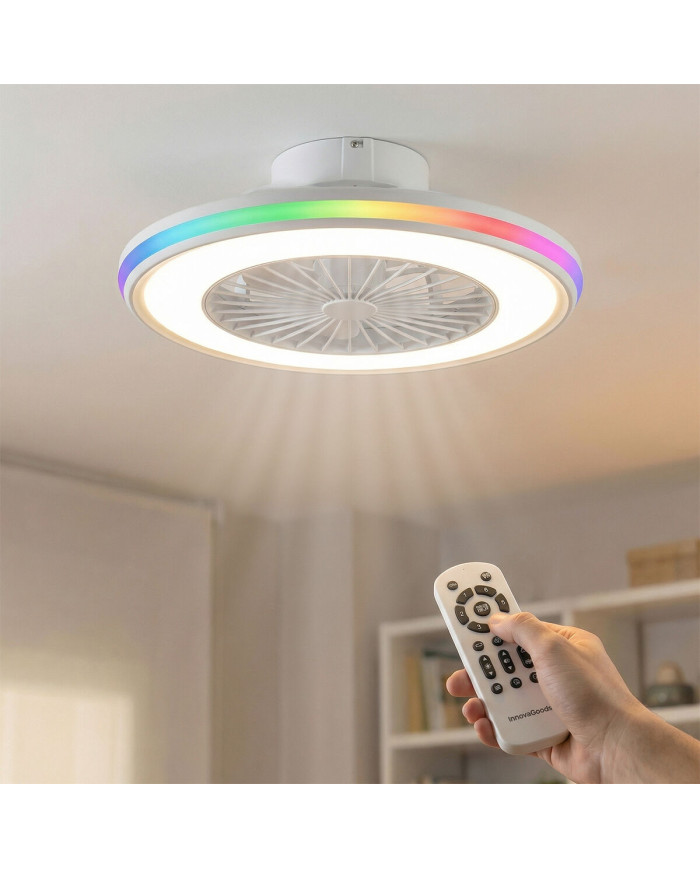Ceiling Fan with RGB LED Light, Hidden Blades and Remote Control Nexory InnovaGoods