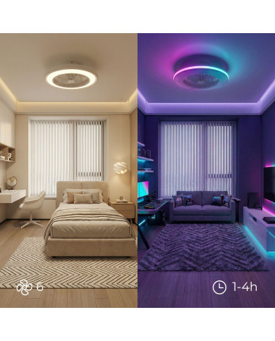 Ceiling Fan with RGB LED Light, Hidden Blades and Remote Control Nexory InnovaGoods