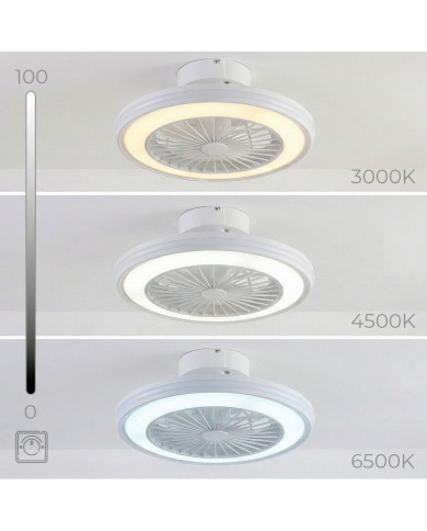 Ceiling Fan with RGB LED Light, Hidden Blades and Remote Control Nexory InnovaGoods