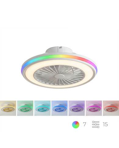 Ceiling Fan with RGB LED Light, Hidden Blades and Remote Control Nexory InnovaGoods