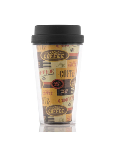 Glass with Lid Plastic 300 ml
