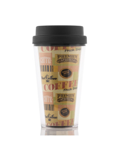 Glass with Lid Plastic 300 ml