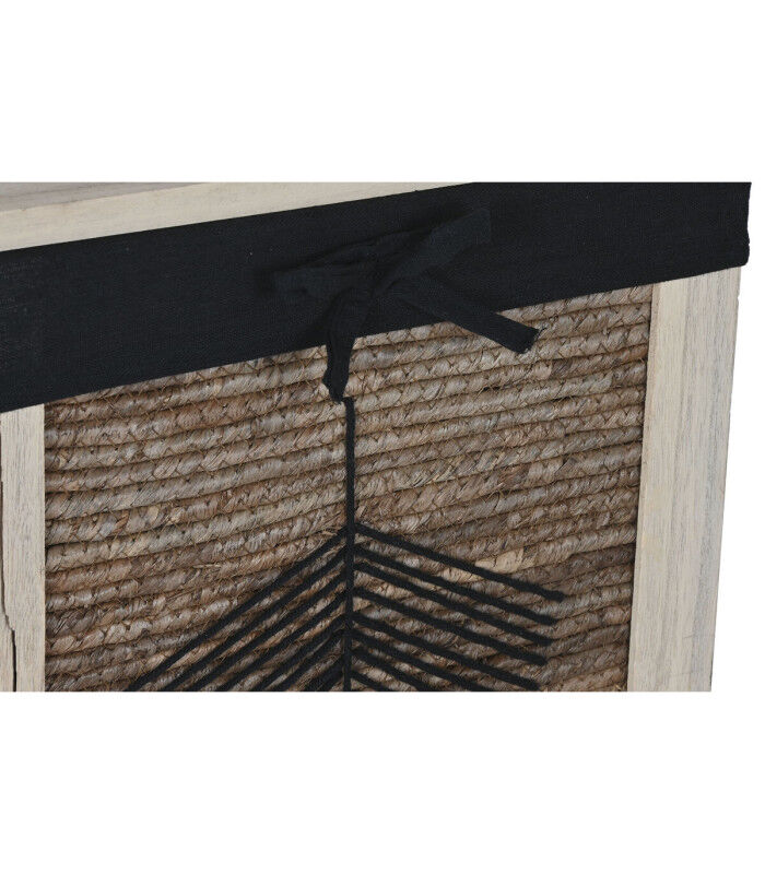Cesto para la Ropa Sucia Home ESPRIT Negro Natural Madera 40 x 30 x 56 cm 5 Piezas