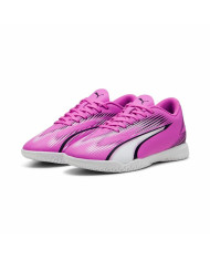 Children's Indoor Football Shoes Puma Ultra Play White Dark pink Children's Unisex