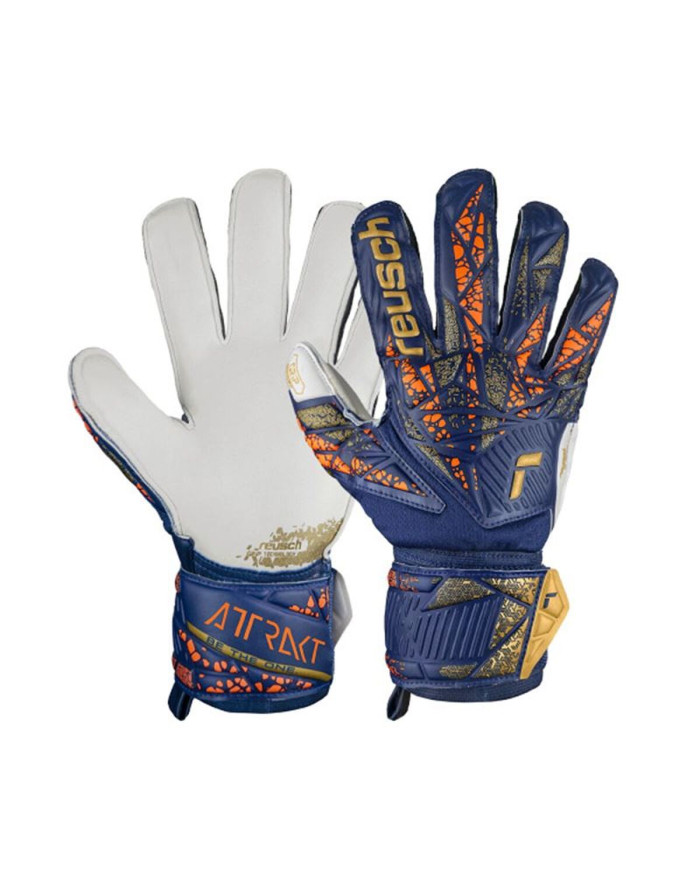 Goalkeeper Gloves Reusch Attrakt Grip Navy Blue Adults