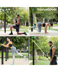 Set of Resistance Bands with Accessories and Exercise Guide Rebainer InnovaGoods Latex (Refurbished A)