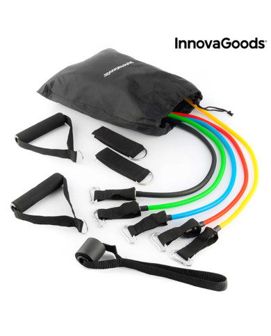 Set of Resistance Bands with Accessories and Exercise Guide Rebainer InnovaGoods Latex (Refurbished A)
