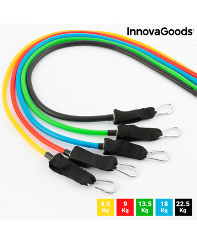 Set of Resistance Bands with Accessories and Exercise Guide Rebainer InnovaGoods Latex (Refurbished A)