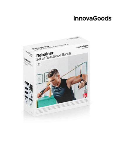 Set of Resistance Bands with Accessories and Exercise Guide Rebainer InnovaGoods Latex (Refurbished A)