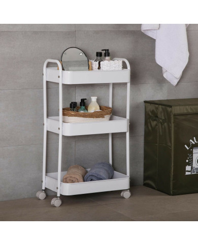 Kitchen Trolley Versa White 30 x 76 x 46 cm Iron