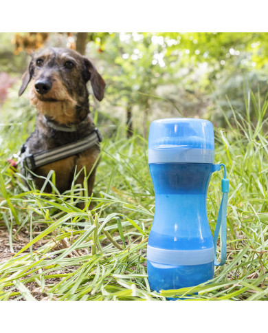 2-in-1 bottle with water and food containers for pets Pettap InnovaGoods