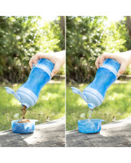 2-in-1 bottle with water and food containers for pets Pettap InnovaGoods