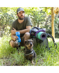 2-in-1 bottle with water and food containers for pets Pettap InnovaGoods