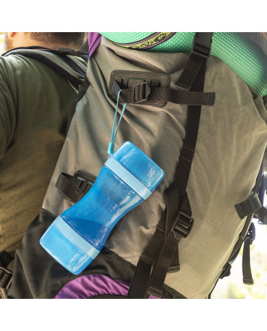 2-in-1 bottle with water and food containers for pets Pettap InnovaGoods