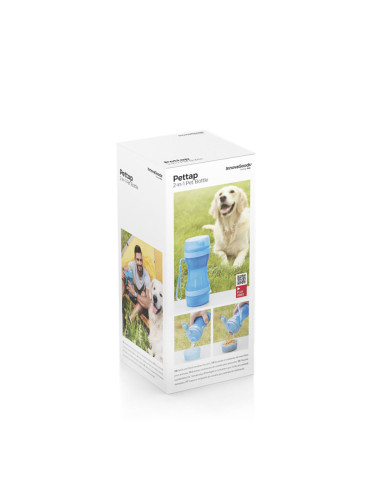 2-in-1 bottle with water and food containers for pets Pettap InnovaGoods
