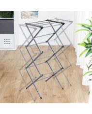 Folding and Extendable Metal Clothes Dryer with 3 Levels Cloxy InnovaGoods 11 Bars