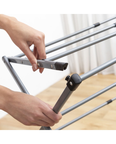 Folding and Extendable Metal Clothes Dryer with 3 Levels Cloxy InnovaGoods 11 Bars