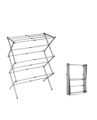 Folding and Extendable Metal Clothes Dryer with 3 Levels Cloxy InnovaGoods 11 Bars