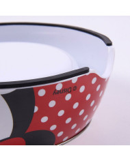 Dog Feeder Minnie Mouse Red Melamin 180 ml Black Metal
