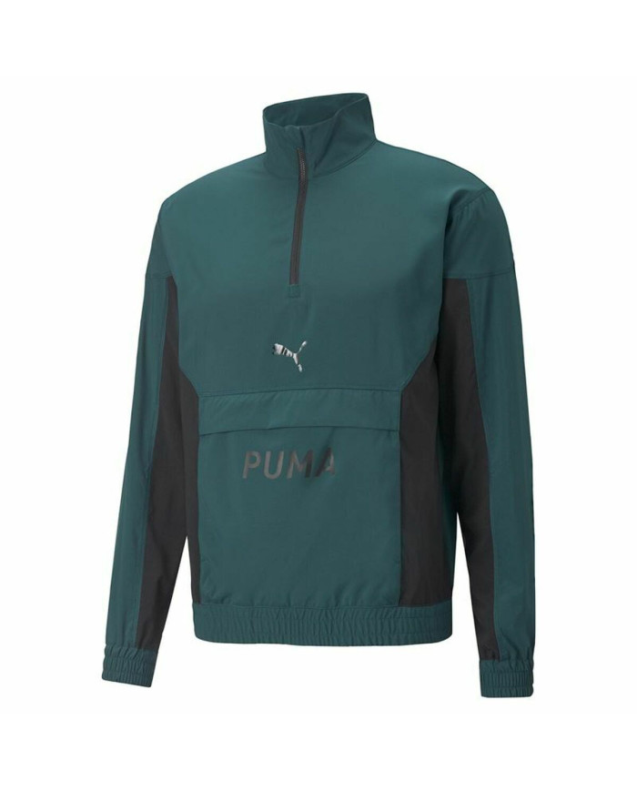 Men’s Sweatshirt without Hood Puma Fit Woven Training Green
