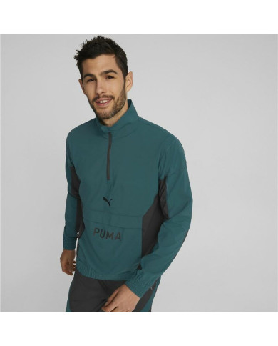 Men’s Sweatshirt without Hood Puma Fit Woven Training Green