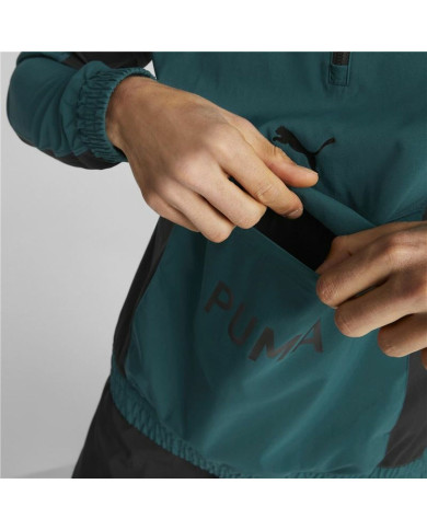 Men’s Sweatshirt without Hood Puma Fit Woven Training Green