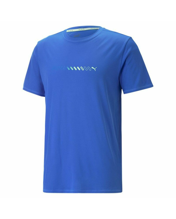 Men’s Short Sleeve T-Shirt Puma Run Favorite Logo Blue