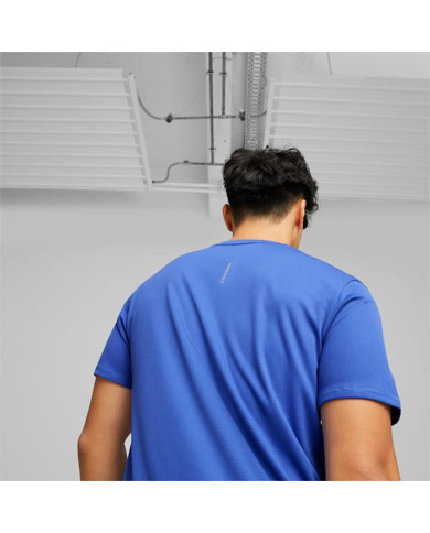 Men’s Short Sleeve T-Shirt Puma Run Favorite Logo Blue