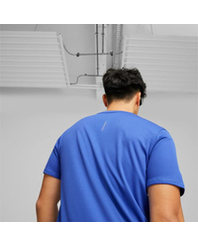 Men’s Short Sleeve T-Shirt Puma Run Favorite Logo Blue