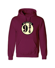 Unisex Hoodie Harry Potter Platform 9 and 3 Quarters Burgundy