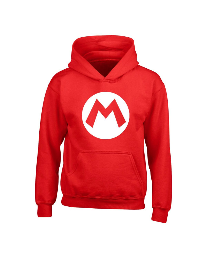 Unisex Hoodie Super Mario Badge Red