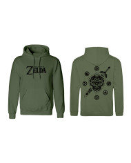 Unisex Hoodie The Legend of Zelda Logo and Shield Green