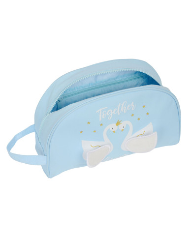 School Toilet Bag Glow Lab Cisnes Light Blue 28 x 18 x 10 cm