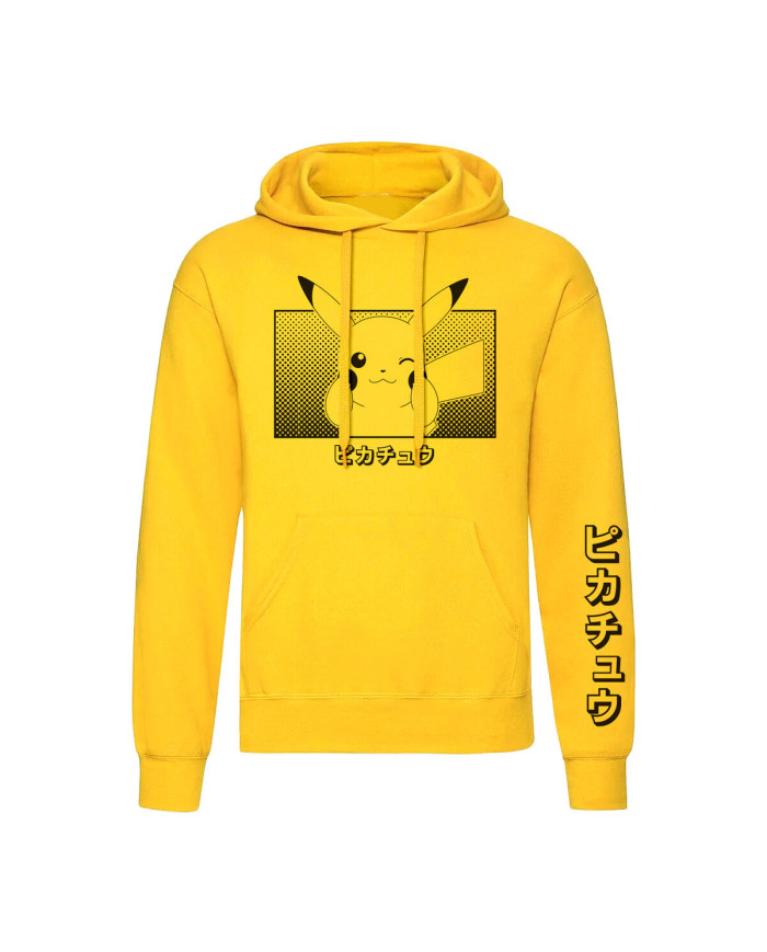 Unisex Hoodie Pokémon Pikachu Katakana Yellow