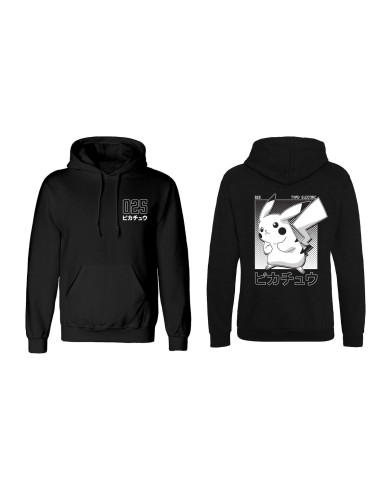 Unisex Hoodie Pokémon Halftone Pikachu Black