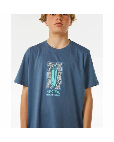 Child's Short Sleeve T-Shirt Rip Curl Lost Island Blue