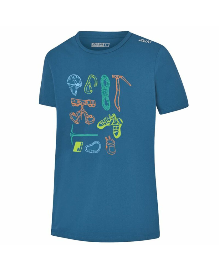 Men’s Short Sleeve T-Shirt Joluvi Climbing Elements Blue