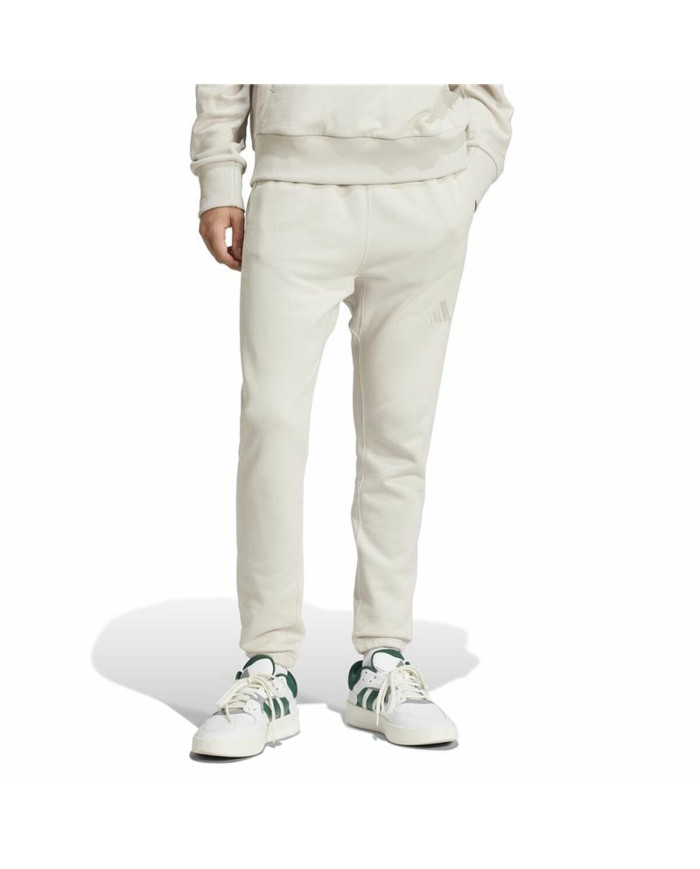 Long Sports Trousers Adidas All Szn French Terry Regular Tapered White Beige Men