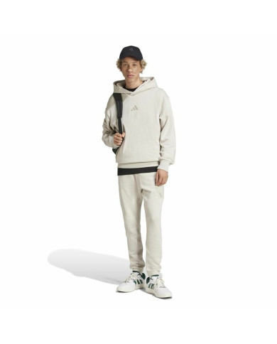 Long Sports Trousers Adidas All Szn French Terry Regular Tapered White Beige Men
