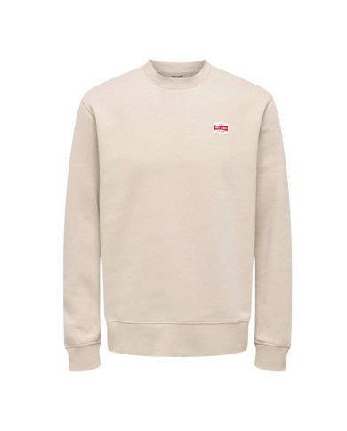 Men’s Sweatshirt without Hood Only & Sons Onsdawson Reg Crew Vd White