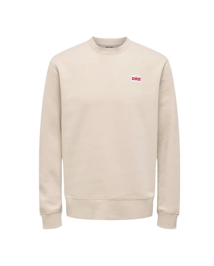 Men’s Sweatshirt without Hood Only & Sons Onsdawson Reg Crew Vd White