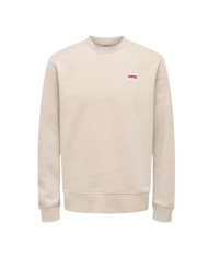 Men’s Sweatshirt without Hood Only & Sons Onsdawson Reg Crew Vd White