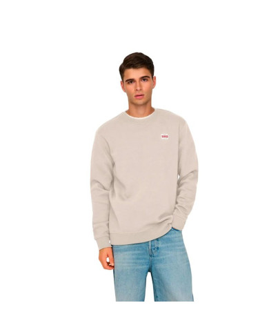 Men’s Sweatshirt without Hood Only & Sons Onsdawson Reg Crew Vd White