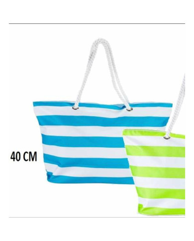 Beach Bag Bismark Blue White Oxford 59 x 19 x 40 cm