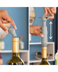 Vacuum Pump and Wine Stoppers Winuum InnovaGoods (4 caps)