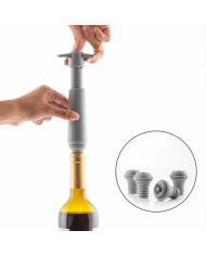 Vacuum Pump and Wine Stoppers Winuum InnovaGoods (4 caps)